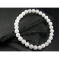 thumbnail image 2 of Natural White Azeztulite 6mm round Shape smooth Cut Beads Stretchable Bracelet for Men & Women., 2 of 3
