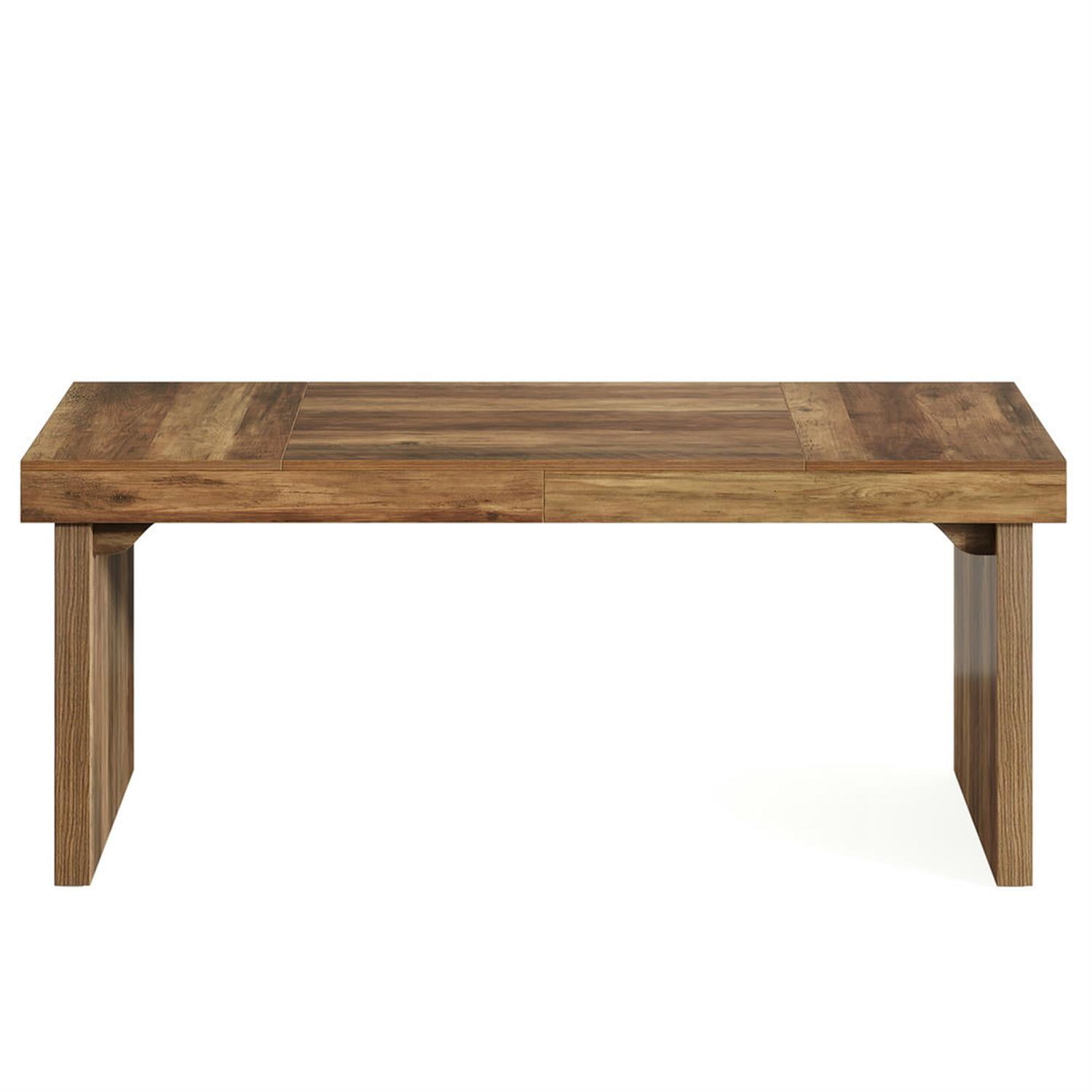 Demi Bonn 63" Wood Executive Computer Desk, Modern Duty Study Writing Gaming Table for Home Office, Rectangle Workstation, Brown