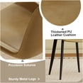 thumbnail image 3 of Modern Dining Chairs Set of 4, Brown PU Leather Upholstered Seats with Ergonomic Backrest, Sturdy Steel Legs, for Kitchen, Dining Room, Office, 3 of 10