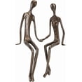 thumbnail image 5 of Statue de Couple en Bronze Coulé de 10,5 Pouces Assis Ensemble et Tenant la Main, 5 of 5