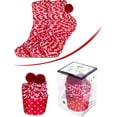 thumbnail image 2 of 4 pares de calcetines de felpa suaves para mujeres y niñas con envoltorios para cupcakes, pantuflas acogedoras para el día más dulce y divertido de San Valentín., 2 of 6