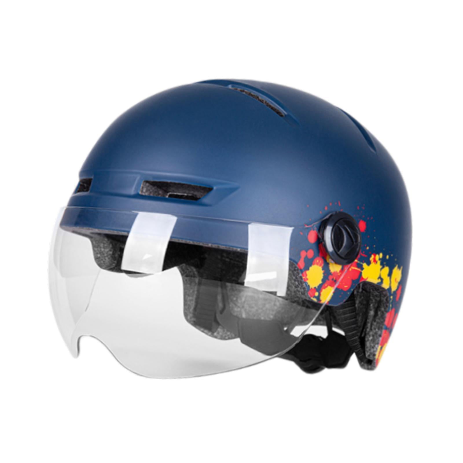 Baoblaze Electric Helmet with Light and Visor Adjustable Cycling Helmet Dark Blue