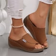 thumbnail image 6 of Norvail Womens Fashion Comfortable Breathable Platform Slides Wedge Sandals with Stitching Detail Casual Summer Mules Open Toe Arch Support, 6 of 7