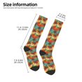 thumbnail image 5 of Daiia Sports Socks Colorful Hawaii Palms Printed Novelty Crew Socks for Men Women Knee High Socks Cotton Socks Soft & Breathable Support Unisex Socks, 5 of 9