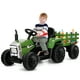 Costway 12V Enfants Monter sur Tracteur avec Remorque Chargeuse au Sol W / RC & Lumières Vert Foncé – image 2 sur 10