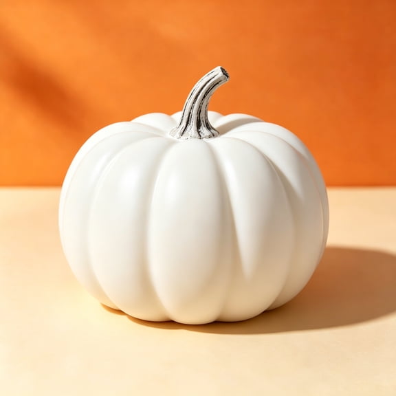 3.35 Inch Artificial White Pumpkin Decor, Pumpkins for Decorating Realistic Foam Fall Tabletop Decorations for Thanksgiving Halloween Christmas