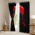 thumbnail image 3 of Homewish Japanese Tradition Aesthetic Blackout Curtains Set of 2 (52x84 Each),Ukiyo Style Window Curtains,Red Black Curtains and Drapes For Boys,Microfiber Bedroom Decor, 3 of 6