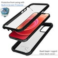 thumbnail image 2 of Seacosmo iPhone 12 Case/12 Pro Case, [Built-in Screen Protector] Full Body Clear Bumper iPhone 12 Pro Phone Case Rugged Shockproof Protective Case Cover for iPhone 12/12 Pro 6.1-Inch (2020), Black, 2 of 7