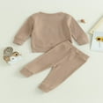 thumbnail image 4 of Tenues d'Automne pour Garçons Motif Géométrique Col Rond Manches Longues Chandails en Molleton et Pantalons Longs Ensemble 2 Pcs 2-3 Ans, 4 of 7