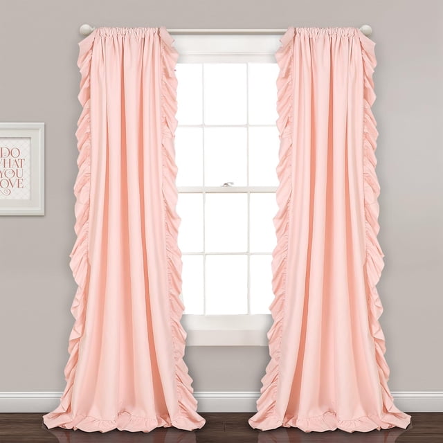 Lush Decor Reyna - Juego de Cortinas para Ventana Color Rosa Rubor para Sala de Estar, Comedor, recámara (par), 95 x 54 L