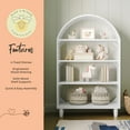 thumbnail image 5 of Buzz & Bloom Kids Open-Style Engineered Wood Bookshelf with 4 Shelves and Covered Rounded Top, White, 5 of 11