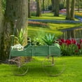 thumbnail image 2 of Patiojoy Wooden Garden Flower Planter Wagon Wheel Plant Bed Decorative Garden Planter for Backyard Garden Green, 2 of 10