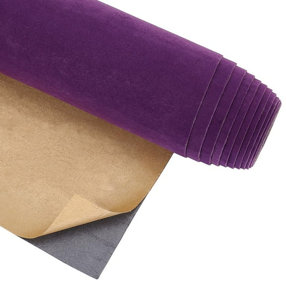 157.5"x9.8" Dark Purple Self Adhesive Velvet Fabric Roll Adhesive Velvet Flocking Liner Drawer Liner for Jewelry Drawer Box Decoration Indigo DIY