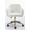 White, variant on Modern Rolling Teddy Fabric Executive Office Chair with Adjustable Height and 360 Revolving, Swivel Accent Back Armchair with Wheels and Golden Base, Upholstered Vanity Chair, White