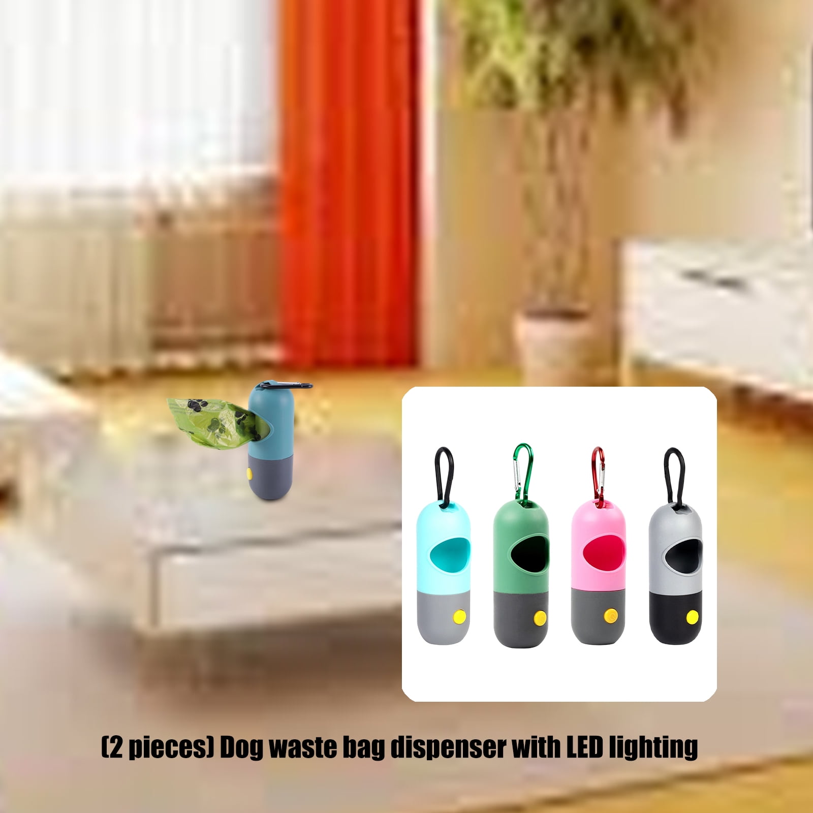 Durability Plastic Dog Poop Bag Dispenser for Pet Owners Easyly Refills and LED Light for Safety During Nighttimes Outdoor