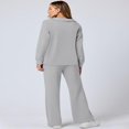 thumbnail image 4 of LYMAYTER S-2XL Women ‌Long Sleeve Sets V-Neck Sweatshirt Wide-Leg Joggers Sets Casual Cozy Outfit, 4 of 9