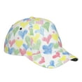 thumbnail image 3 of Uemuo Hand Drawn Colored Hearts Pattern Baseball Cap Golf Dad Hat Adjustable Original Classic Low Profile Cotton Hat Unconstructed Plain Cap Men Women, 3 of 9