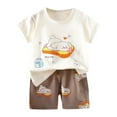 thumbnail image 4 of Hienoo Toddler Boys Outfits Cartoon Casual Short Sleeve T Shirt Shorts Set, Sizes 3-4T, 4 of 4