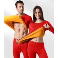 thumbnail image 4 of Sous-vêtements Thermiques pour Femmes Caleçons Longs Doublés en Molleton Couche de Base Haut et Bas Pyjama pour Temps Froid Rouge TTG, 4 of 9