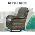 thumbnail image 6 of POCASSY Outdoor Swivel Glider Chairs Set of 2 with Ottomans, Patio Furniture Set with All Weather Wicker Outdoor Lounge Accent Chair for Porch Deck Balcony, Gray/Gray, 6 of 9