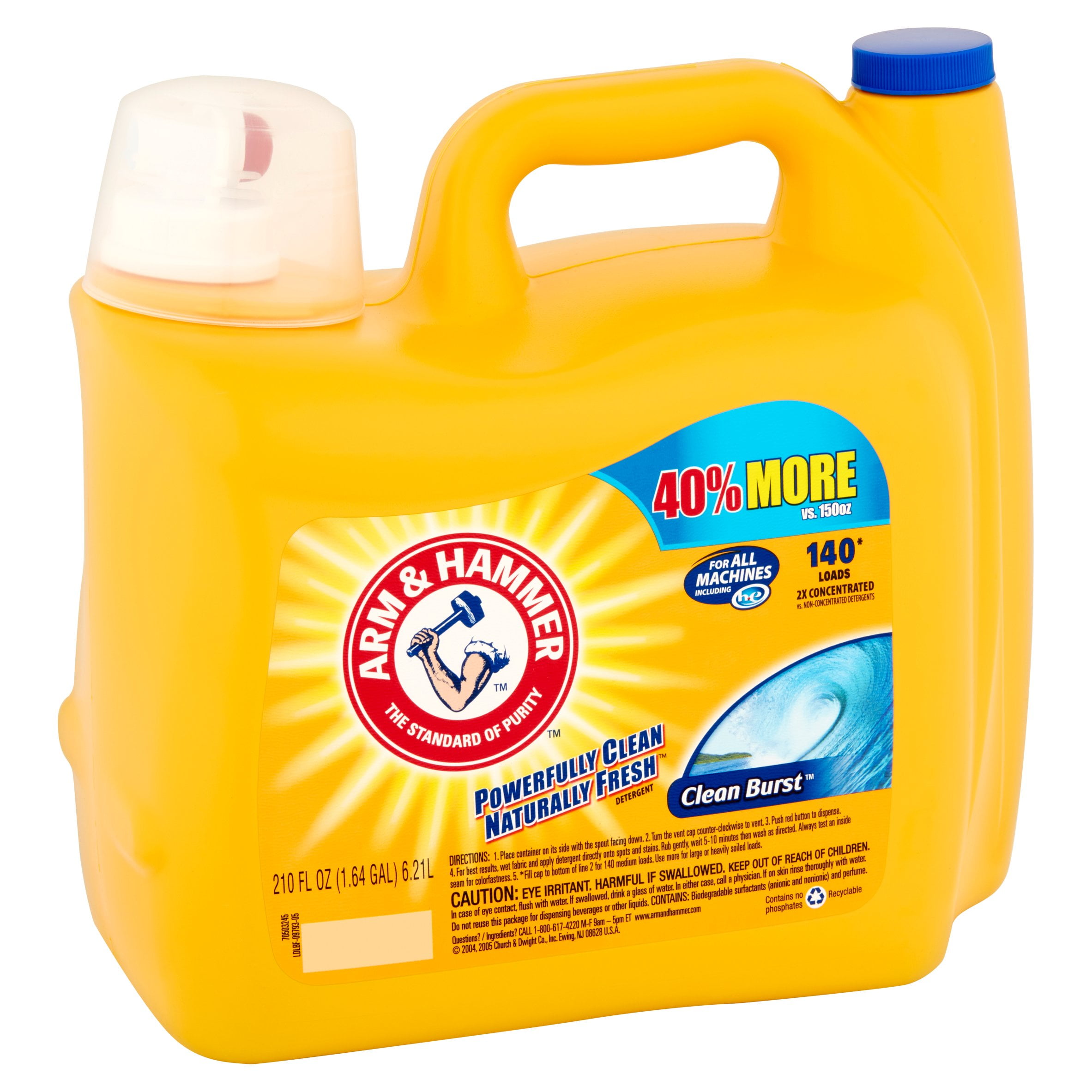 Arm Hammer 2X Ultra Clean Burst Liquid Laundry Detergent, 210 oz Fresh