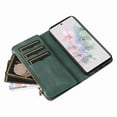 thumbnail image 6 of TECH CIRCLE Wallet Case for Google Pixel 7, Google Pixel 7 Case for Women Men Durable PU Leather Kickstand Magnetic Buckle Flip Folio Strap Wristlet Zipper Card Holder Phone Cases,Green, 6 of 7
