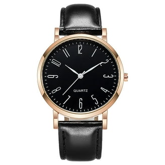 Master Works MW17SUEDBKG0 Dress Sport Round Genuine Leather Strap Watch for  Men, Black - Walmart.com
