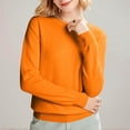 thumbnail image 2 of ManxiVoo Chandail à Capuche Tricoté à Manches Longues et Col Rond pour Femmes Automne Hiver Décontracté Taille g Orange, 2 of 8