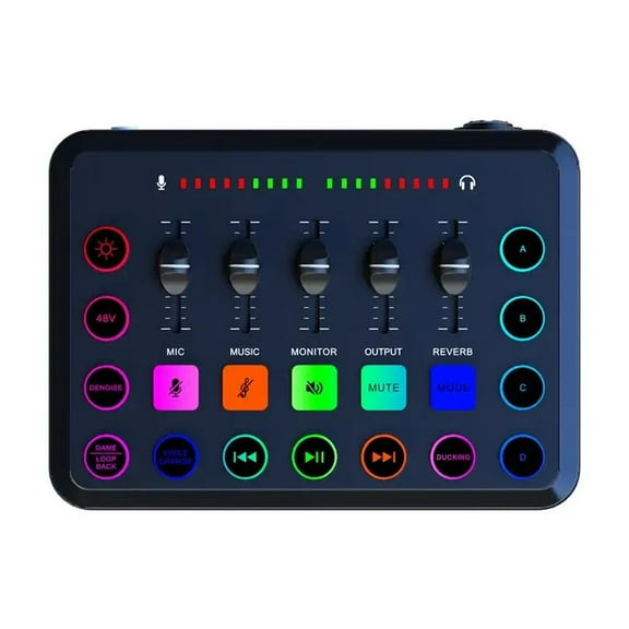 5-Channel Live Sound Card Audio Mixer F11 Professal Studio Recording Kit Podcast Accessories ,Multi Application