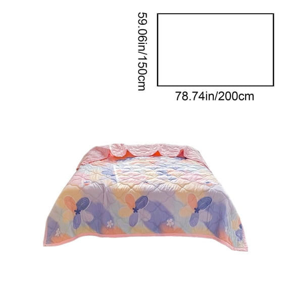 Qholemyo Cooling Comforter Floral Print Cotton Comforter Thin Summer Bedding Lightweight Blanket Skin Friendly For Sleeping