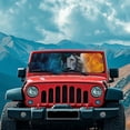 thumbnail image 4 of FUIALDOLG Lion Ice&Fire Windshield Sun Shade, Cute Shade Heat Shield Foldable, Block UV Rays, 52.95x16.14 inch, Compatible with Car SUV Off-road Vehicle, 4 of 7