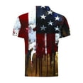 thumbnail image 4 of UVEASISHA 4th of July Golf Shirts for Men American Flag Distressed Print Polos Memorial Day Business Casual Collared Button up T Shirt Blue XXL, 4 of 5