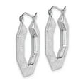 thumbnail image 2 of FB Jewels Sterling Silver Rhodium-plated Greek Key Hoop Earrings, 2 of 3