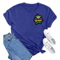thumbnail image 2 of Outfmvch T-Shirts Mardi Gras pour Femmes, T-Shirts Graphiques, T-Shirts de Carnaval, Vêtements Mardi Gras, T-Shirt à Manches Courtes Col Rond Imprimé Lettre Bleu P, 2 of 4