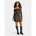 thumbnail image 2 of No Boundaries Off-The-Shoulder Long Sleeve Mini Dress, Women's, 2 of 5