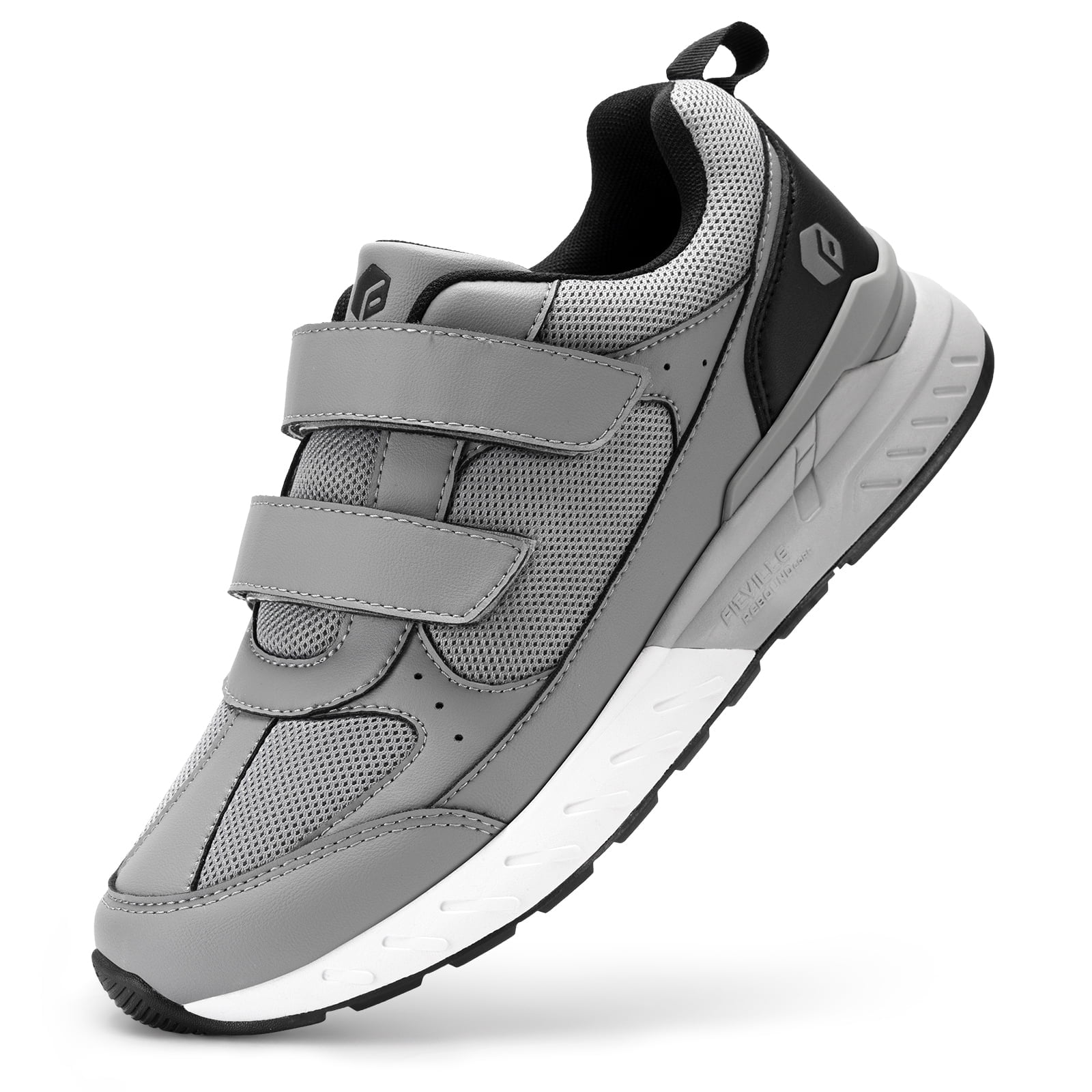 FitVille Extra Wide Walking Shoes for Men Hook and Loop Comfort Sneakers for Wide Feet