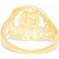 thumbnail image 5 of Floreo 10k Yellow Gold 16mm Jesus Face Two-Tone CZ Openwork Men's Ring, Sizes 5 - 13, 5 of 6