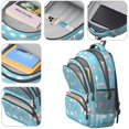 thumbnail image 4 of Unicorn and Head Blue Pattern Backpack for School, Cute School Bag with Adjustable Shoulder Straps and Padded Back, 16.9"x12.6"x5.9", 4 of 5