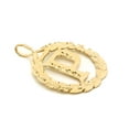 thumbnail image 2 of 14k Yellow Gold Round Wreath Initial Letter 'P' Pendant, 2 of 2