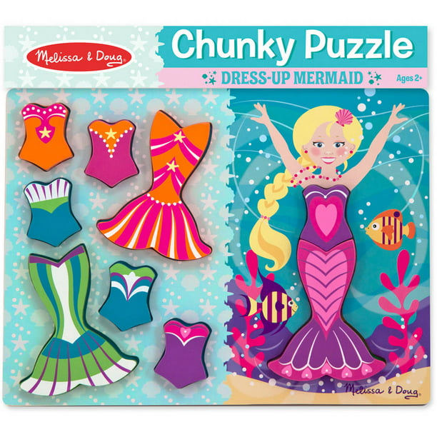 Melissa & Doug Sirène Habiller en Bois Puzzle Chunky (9 Pièces)