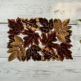 thumbnail image 3 of 4 PCS Thanksgiving Embroidered Maple Leaves Table Mats, Fall Leaves Rectangular Placemats for Autumn Harvest Home Kitchen Dining Decor (28x43cm), 3 of 8