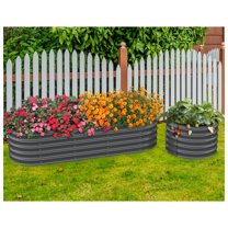 Olle Gardens 17" Tall Waterfall Modular Raised Garden Bed in Midnight Gray