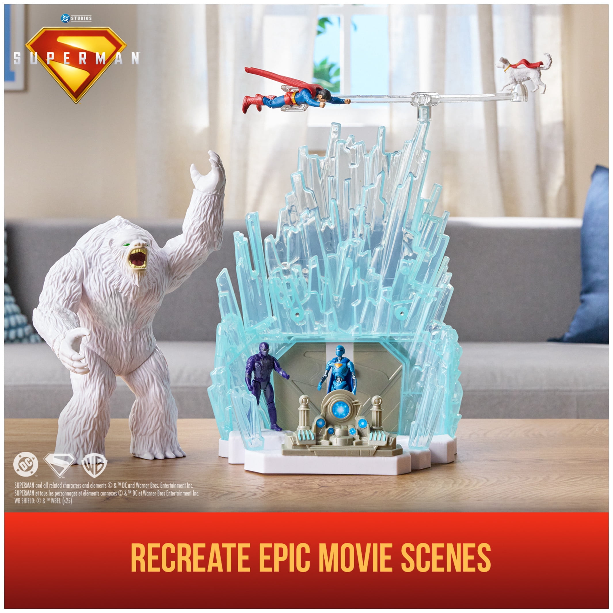 DC Comics SUPERMAN, Fortress of Solitude Battle Set with 3 Action Figures, for Ages 4 and up