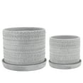 thumbnail image 1 of Sagebrook Home S/2 Jardinières avec Soucoupe 6/8", Blanc, 1 of 1