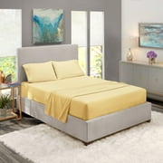 Clara Clark King Size Deep Pocket 4 Piece Bed Sheets Set, 1800 Series Hotel Luxury Soft Microfiber, Vanilla Yellow