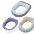 thumbnail image 1 of Cateissary Funda para asiento de inodoro de baño, hecha de fibras acrílicas, resistente a desgarros, textura de alta gama, agradable para la Juegos de accesorios de baño Verde Gris + 3uds, 1 of 6