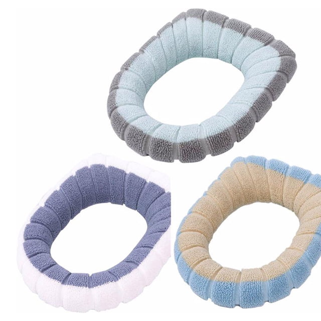 Cateissary Funda para asiento de inodoro de baño, hecha de fibras acrílicas, resistente a desgarros, textura de alta gama, agradable para la Juegos de accesorios de baño Verde Gris + 3uds