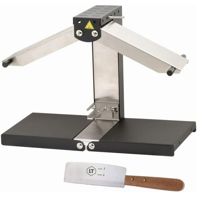 BRON COUCKE - Original Raclette Cheese Melter "Brézière" Basalte- Traditional French Raclette For Quarter Wheel \u2013 4-Person - Adjustable Heating Rods - Foldable - Safety Switch - 110V