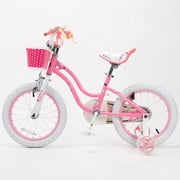 RoyalBaby Stargirl Kids Bike 14 Inch Girls Bicycle for Children with Kickstand Basket Rose Pink