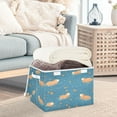 thumbnail image 3 of Yayeee Collapsible Cube Storage Bin with Lid Fabric Closet Decorative Basket with Handles, Capybaras Swimming, 3 of 7